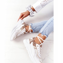 Women's sports shoes Sneakers White and Gold Melanie golden 2