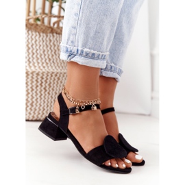 Suede High Heel Sandals Maciejka 5198A-01 Black 1