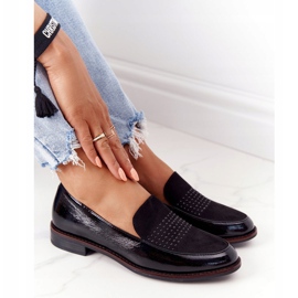 Women's lacquered loafers Sergio Leone PB254 Black 2