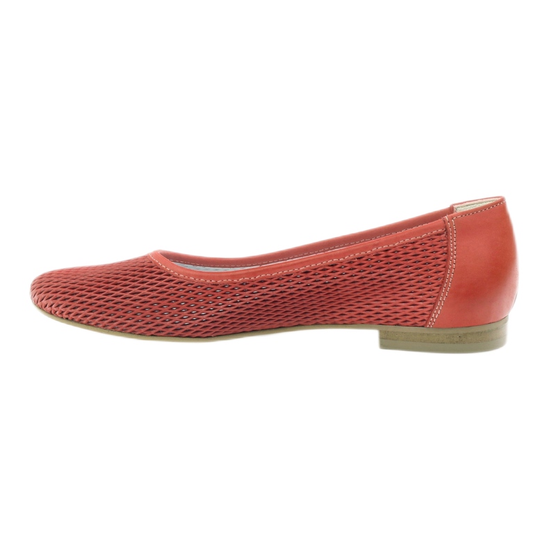 Angello Women's leather ballerinas red grid 2 Angello Women's leather ballerinas red grid 2