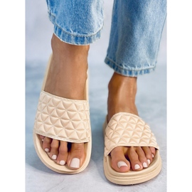 Women's beige slippers 10-251 Beige 2