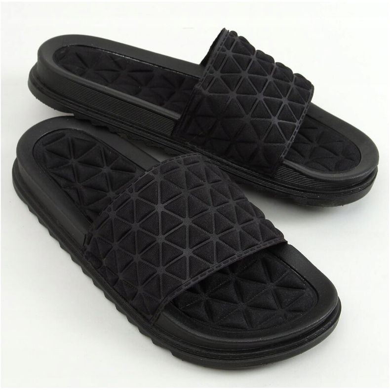 Black women's black slippers 10-251 Black 1