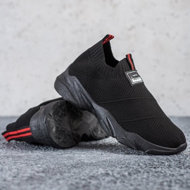 SHELOVET Fashion Black Slip-On Sneakers 1
