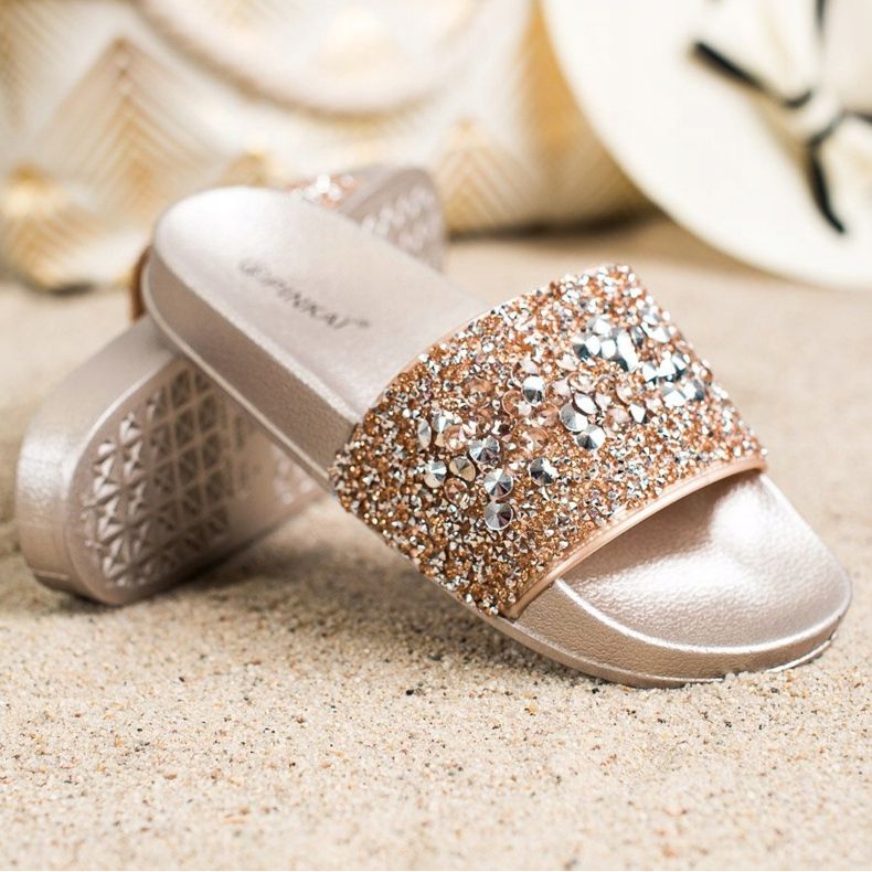 SHELOVET Slippers With Ornaments golden 1