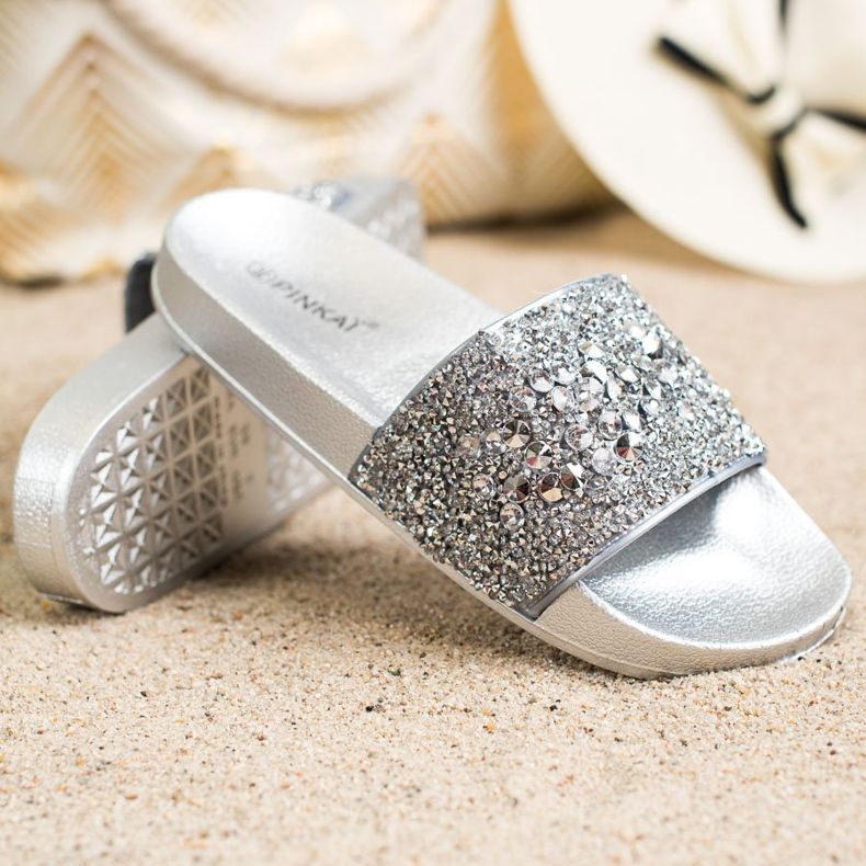 SHELOVET Slippers With Ornaments grey 1