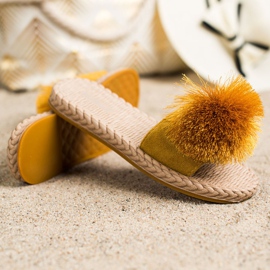 Bestelle Slippers With Pompom yellow 1