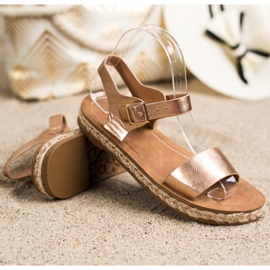 SHELOVET Comfortable golden sandals 1