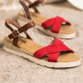 SHELOVET Casual Sandals With Buckle brown red 1 SHELOVET Casual Sandals With Buckle brown red 1