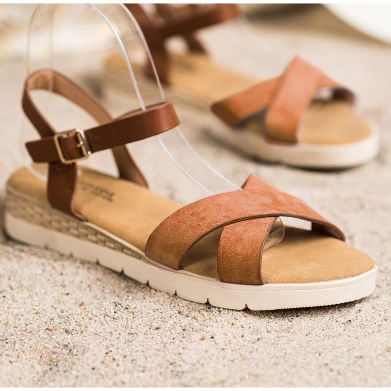 SHELOVET Casual Sandals With Buckle brown 1