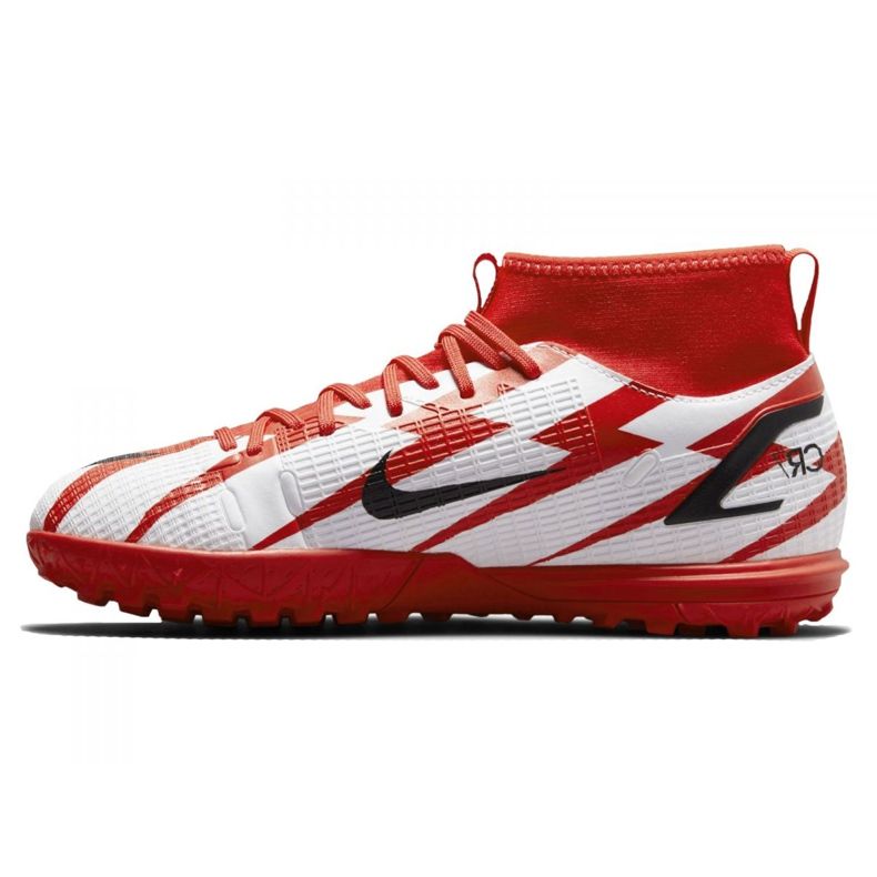 Nike Superfly 8 Academy CR7 Tf Jr DB2679-600 football shoes gray / silver, white, red white 1