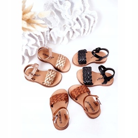 Children's sandals with Camel 283-3C braid brown 1