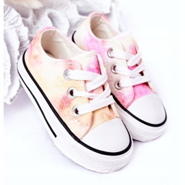 Children's Classic Sneakers With Tie-Dye Effect Simba 807-3A pink yellow 2