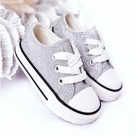 Children's glitter silver sneakers 888-1b 1 Children's glitter silver sneakers 888-1b 1