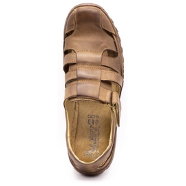 Polbut Men's openwork shoes 237 for summer brown 2