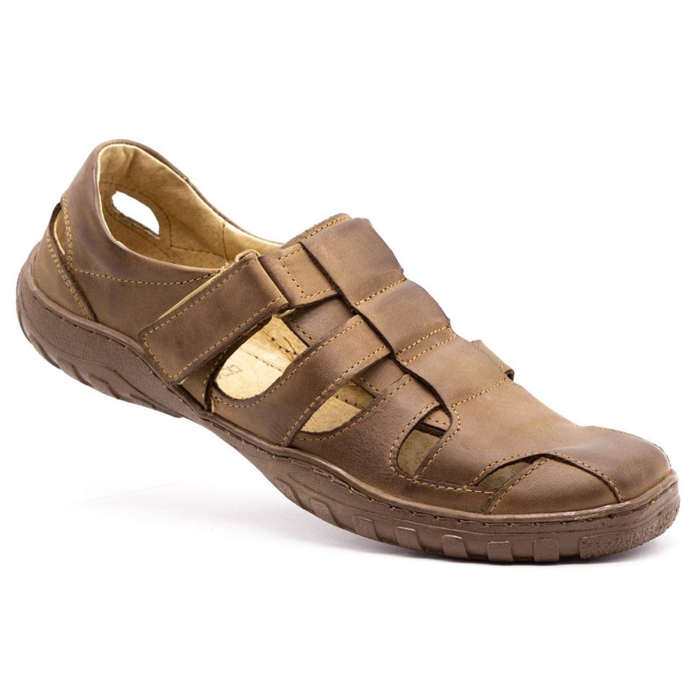 Polbut Men's openwork shoes 237 for summer brown 3