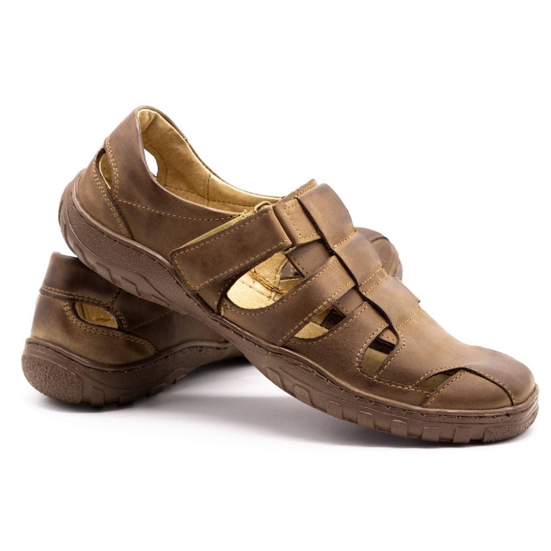 Polbut Men's openwork shoes 237 for summer brown 5