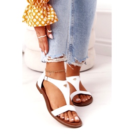 Women's Leather Sandals Nicole 2648 White Metallic 1 Women's Leather Sandals Nicole 2648 White Metallic 1