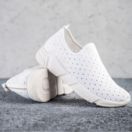 SHELOVET Openwork White Sneakers 1