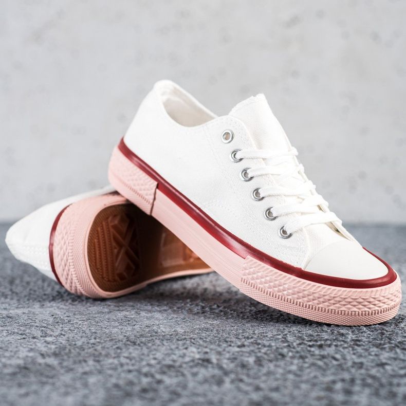 SHELOVET Sneakers On The Pink Platform white 1 SHELOVET Sneakers On The Pink Platform white 1