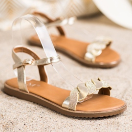 Cm Paris Golden Sandals With Glitter 1