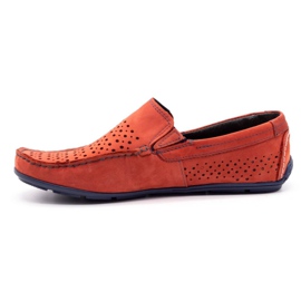 Olivier Men's shoes moccasin 906 for summer red 1