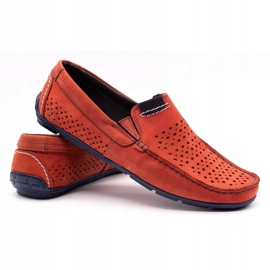 Olivier Men's shoes moccasin 906 for summer red 3