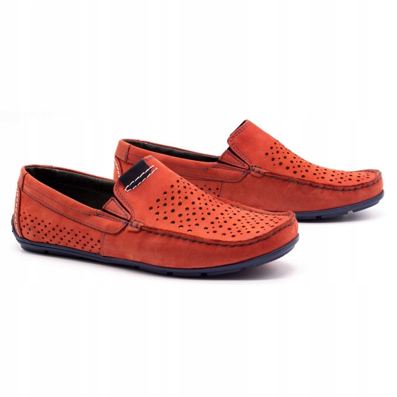 Olivier Men's shoes moccasin 906 for summer red 2