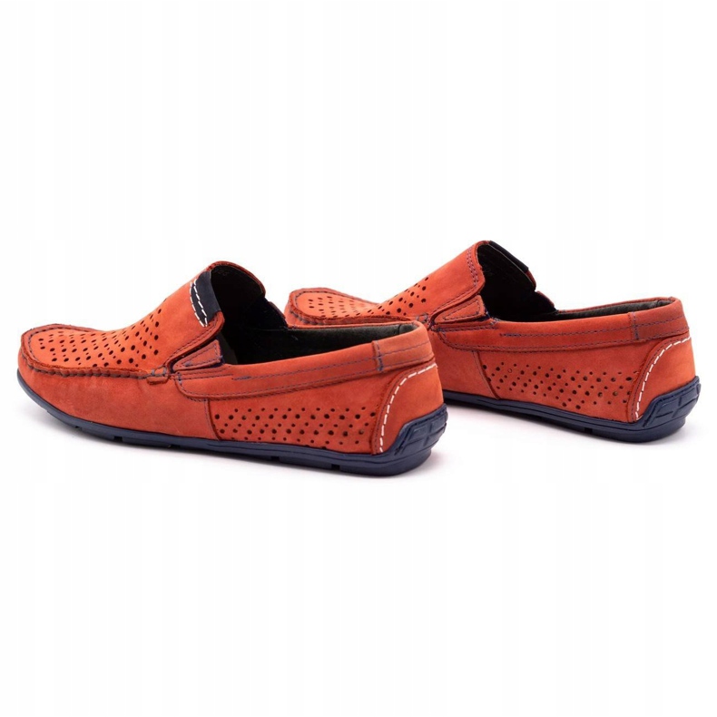 Olivier Men's shoes moccasin 906 for summer red 6