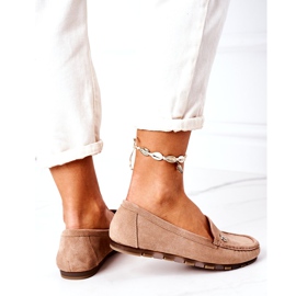 PS1 Women's Suede Loafers Light Brown Madelyn beige 3
