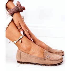PS1 Women's Suede Loafers Light Brown Madelyn beige 4