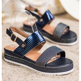 SHELOVET Sandals On The Platform navy blue blue 1 SHELOVET Sandals On The Platform navy blue blue 1