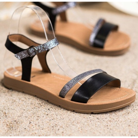 Cm Paris Stylish Sandals With Glitter black grey 1