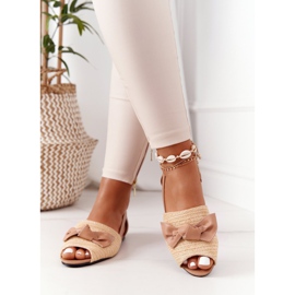 Flat Sandals With Braided Beige Lu Boo 2
