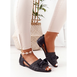 Flat Sandals With Braided Lu Boo Black 1