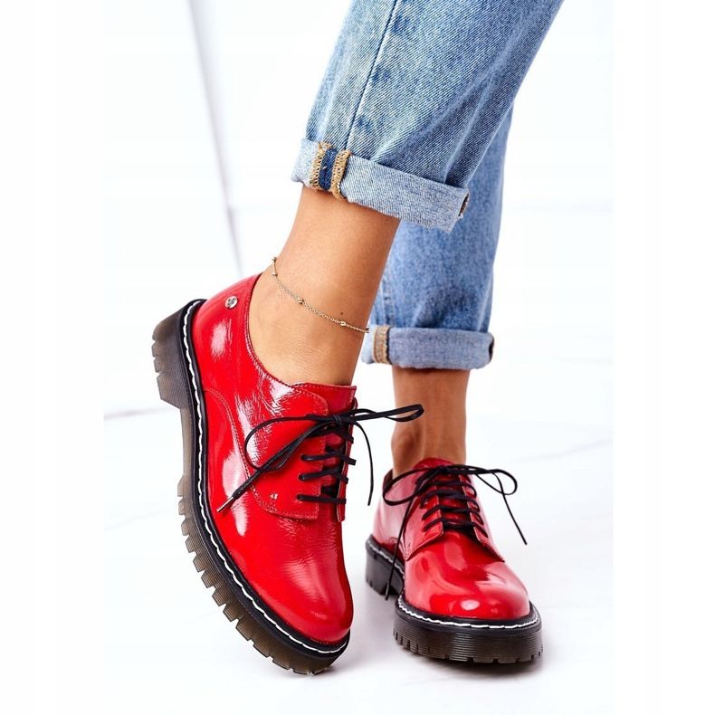 Women's Oxfords Maciejka 04087-08 Leather Shoes Red 1