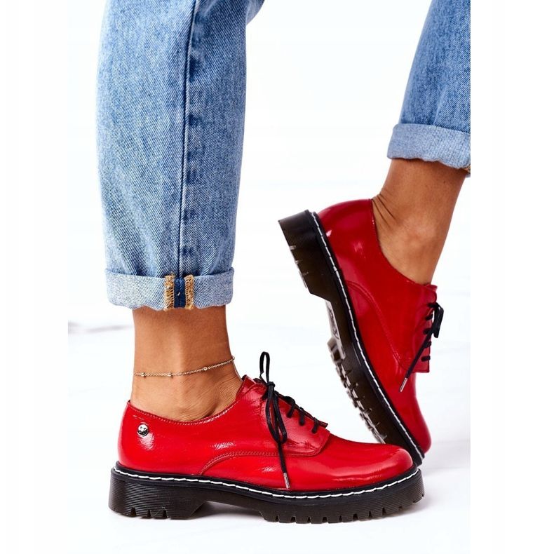 Women's Oxfords Maciejka 04087-08 Leather Shoes Red 2