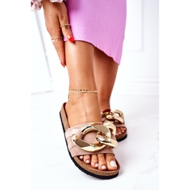 S.Barski Slippers On Cork With Chain S. Barski SB001 Beige 2