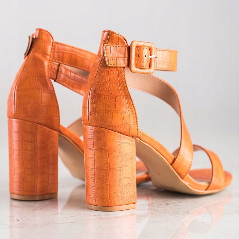 Renda Sandals On A Bar With Eco Leather orange 2