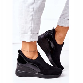 Vinceza 10593 Black Slip On Wedge Sneakers 2