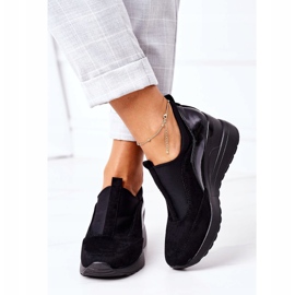 Vinceza 10593 Black Slip On Wedge Sneakers 1