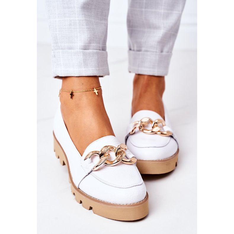 Leather loafers Lewski Shoes 3040 White 1