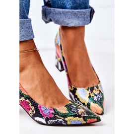 Leather Pumps With Snakeskin Pattern Lewski Shoes 2801 Colorful multicolored 1