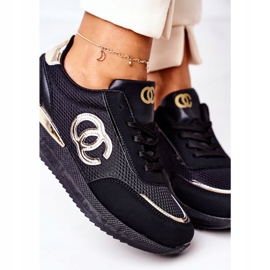 PE1 Women's Sport Shoes Sneakers Black and Gold Under Control golden 1