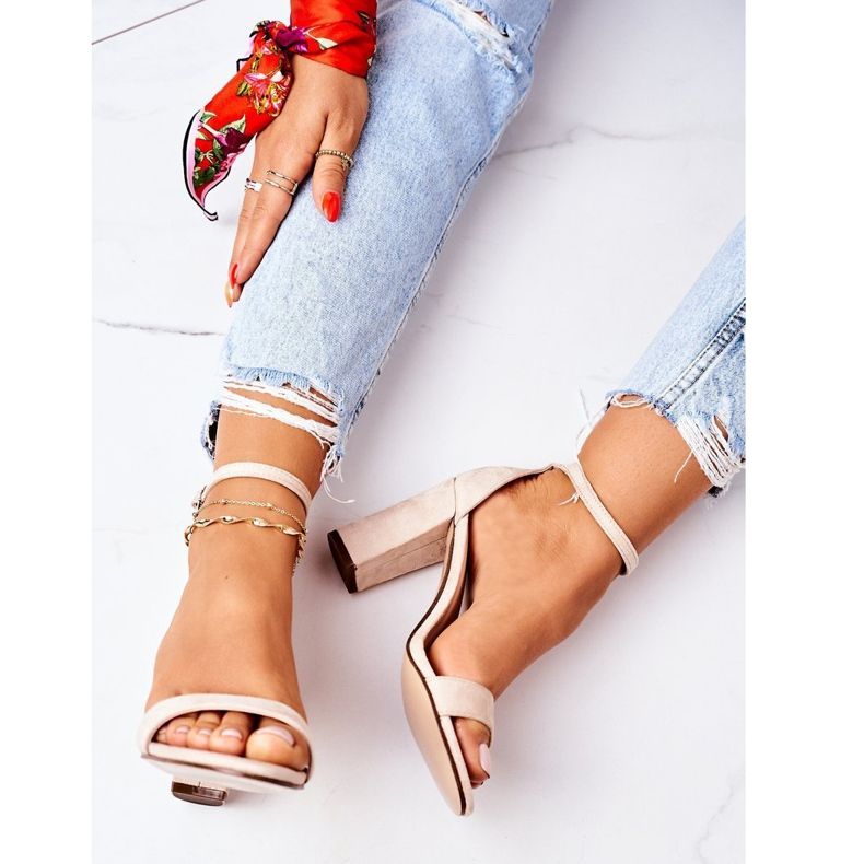 PS1 Suede Sandals On A Bar Beige Florence 2