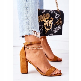 PS1 Suede Sandals On A Camel Florence Bar brown 2