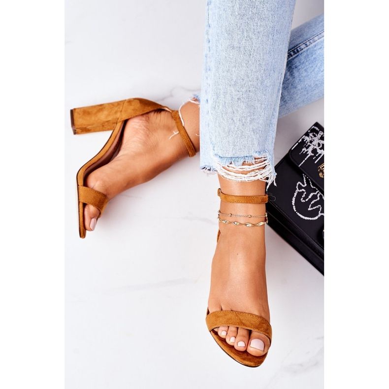 PS1 Suede Sandals On A Camel Florence Bar brown 1