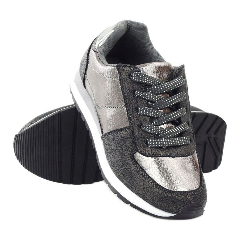 McArthur Women's silver-gray metallic sports shoes grey 3 McArthur Women's silver-gray metallic sports shoes grey 3