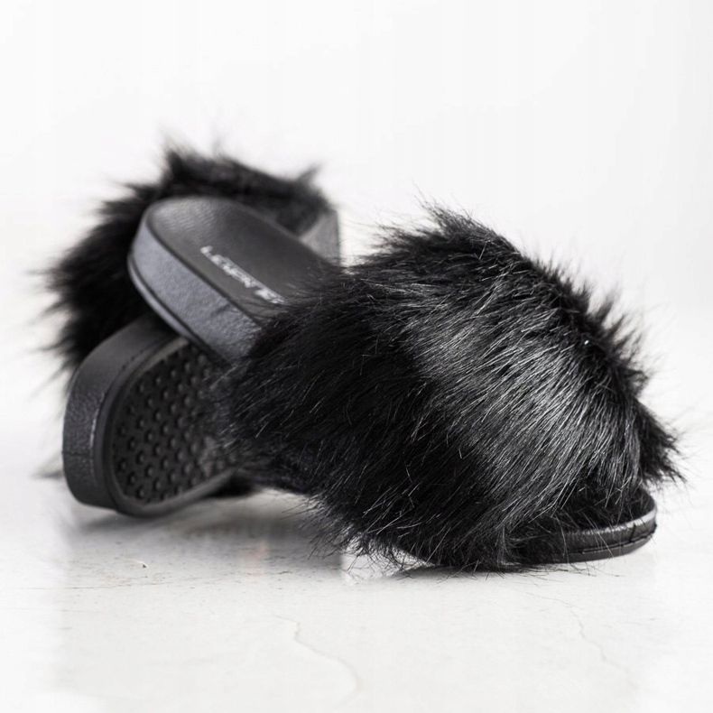 SHELOVET Stylish Slippers With Fur black 2