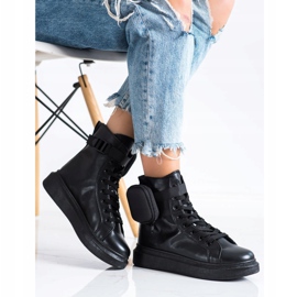 SHELOVET Lace-up Shoes With Pocket black 1 SHELOVET Lace-up Shoes With Pocket black 1