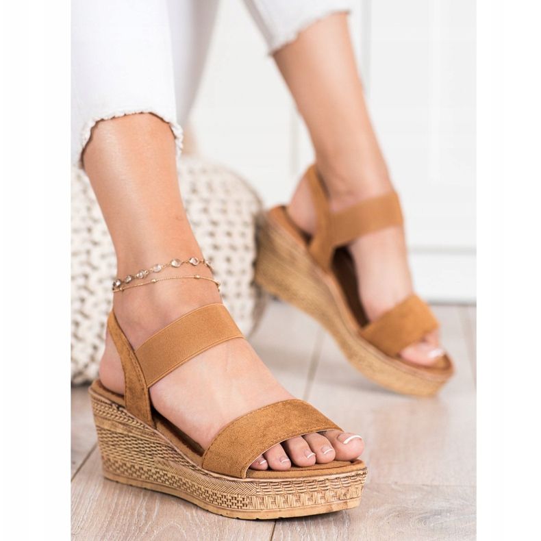 Queentina Light suede sandals brown 2